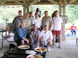 Some of the guys at a 50th Birthday Picnin held the summer of 2006